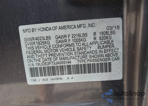 2018 Acura Ilx Premium Package/Technology Plus Package from USA, damaged, VIN 19UDE2F73JA005144